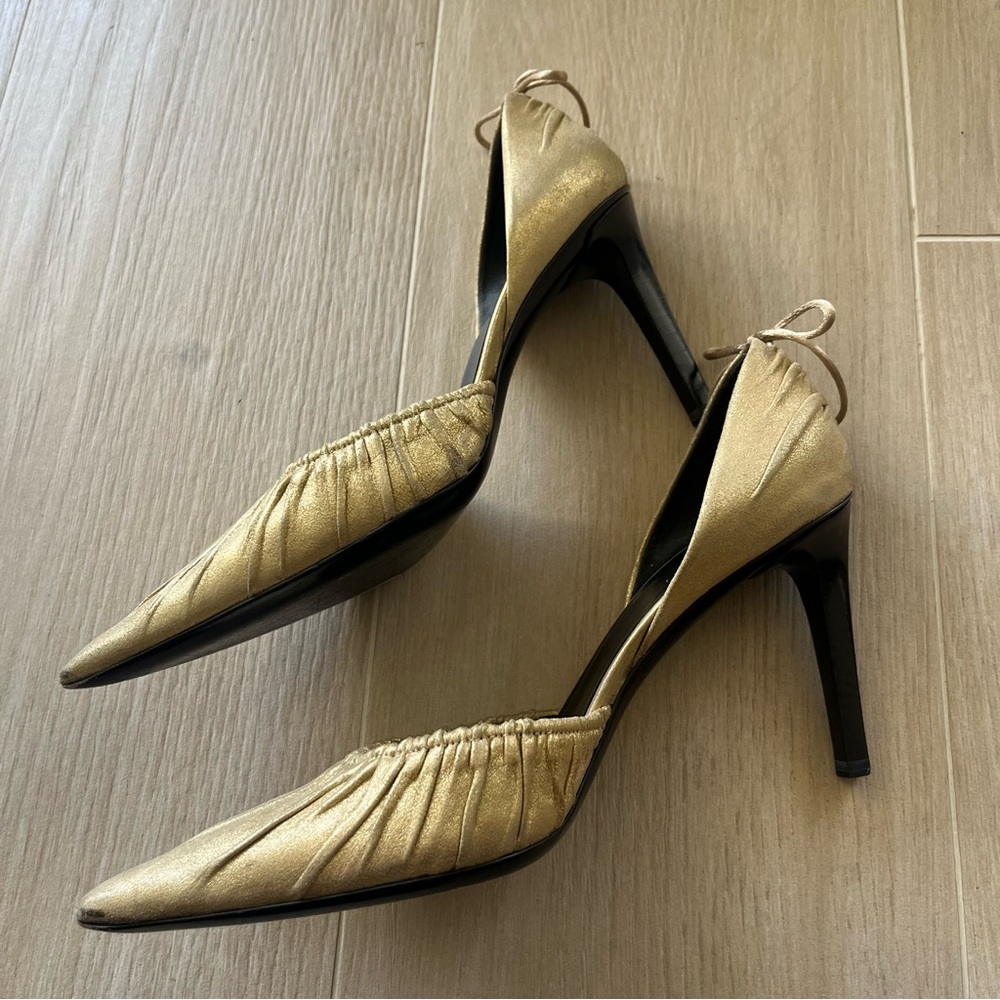 ORIGINAL GUCCI Gold Pointed Toe D’Orsay HeelSize 6 1/2 - Picture 4 of 13